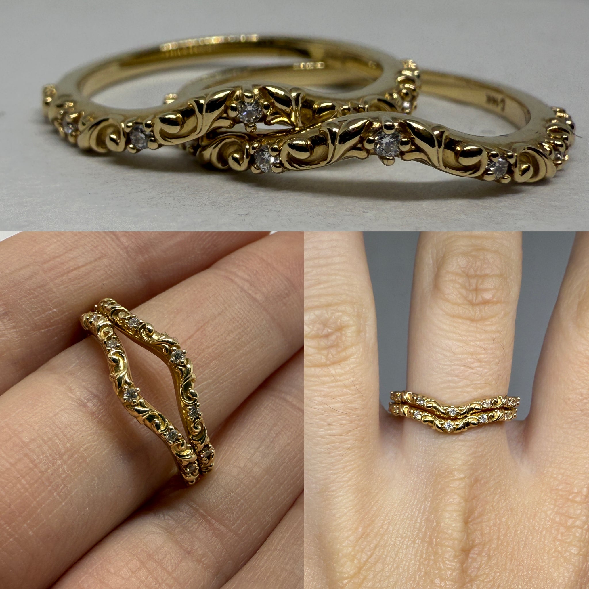 14KT YG Curved Bands